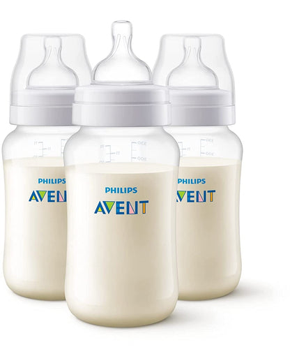 Avent Mamadeira Anti-Cólica 11 onças, 3 unidades - Transparente