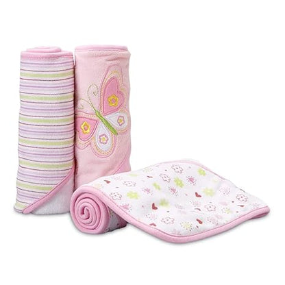 Spasilk Hooded Towels 3PK - Pink Butterfly