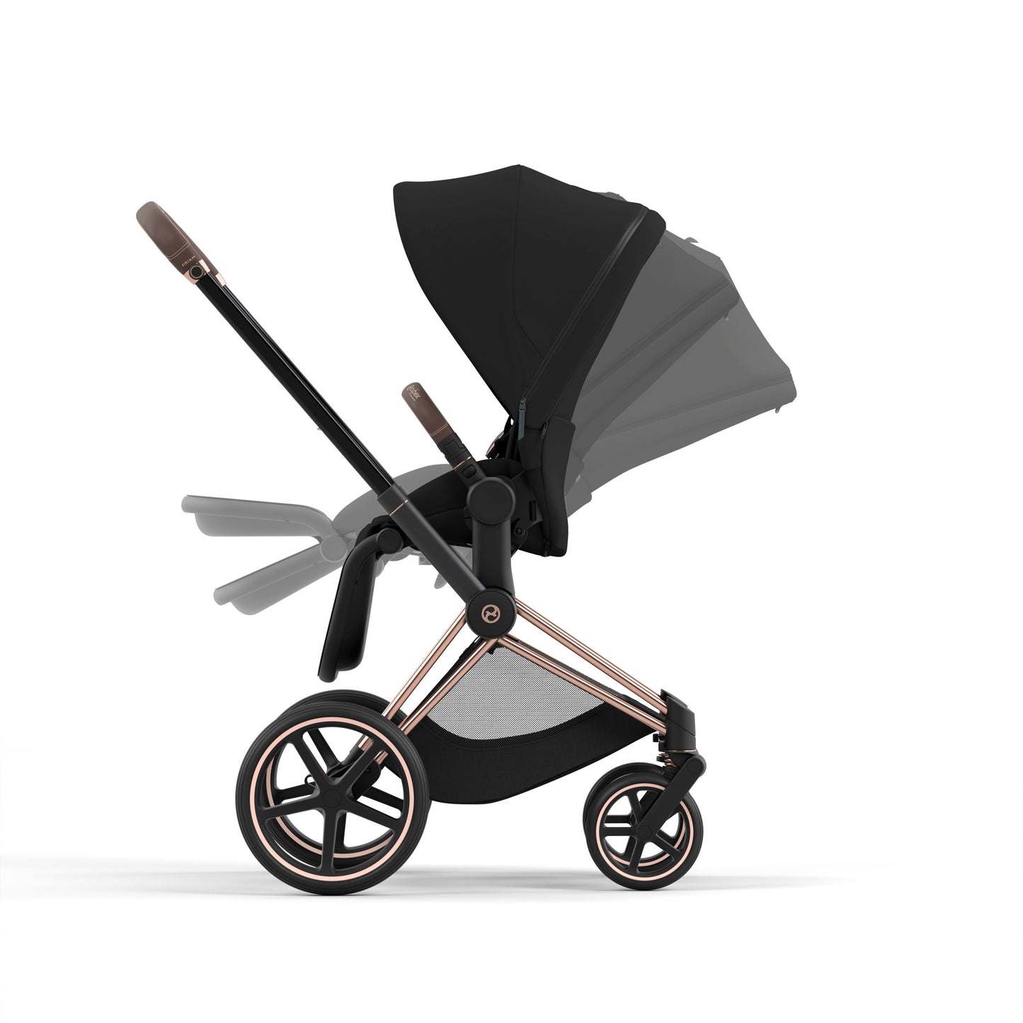 Carrinho Cybex PRIAM 4 - Moldura Ouro Rosa/Marrom