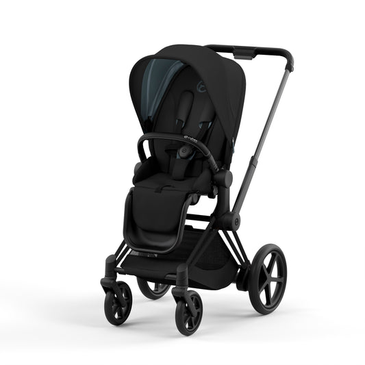 Cybex e-PRIAM 2 Stroller - Matte Black Frame and Deep Black Seat Pack