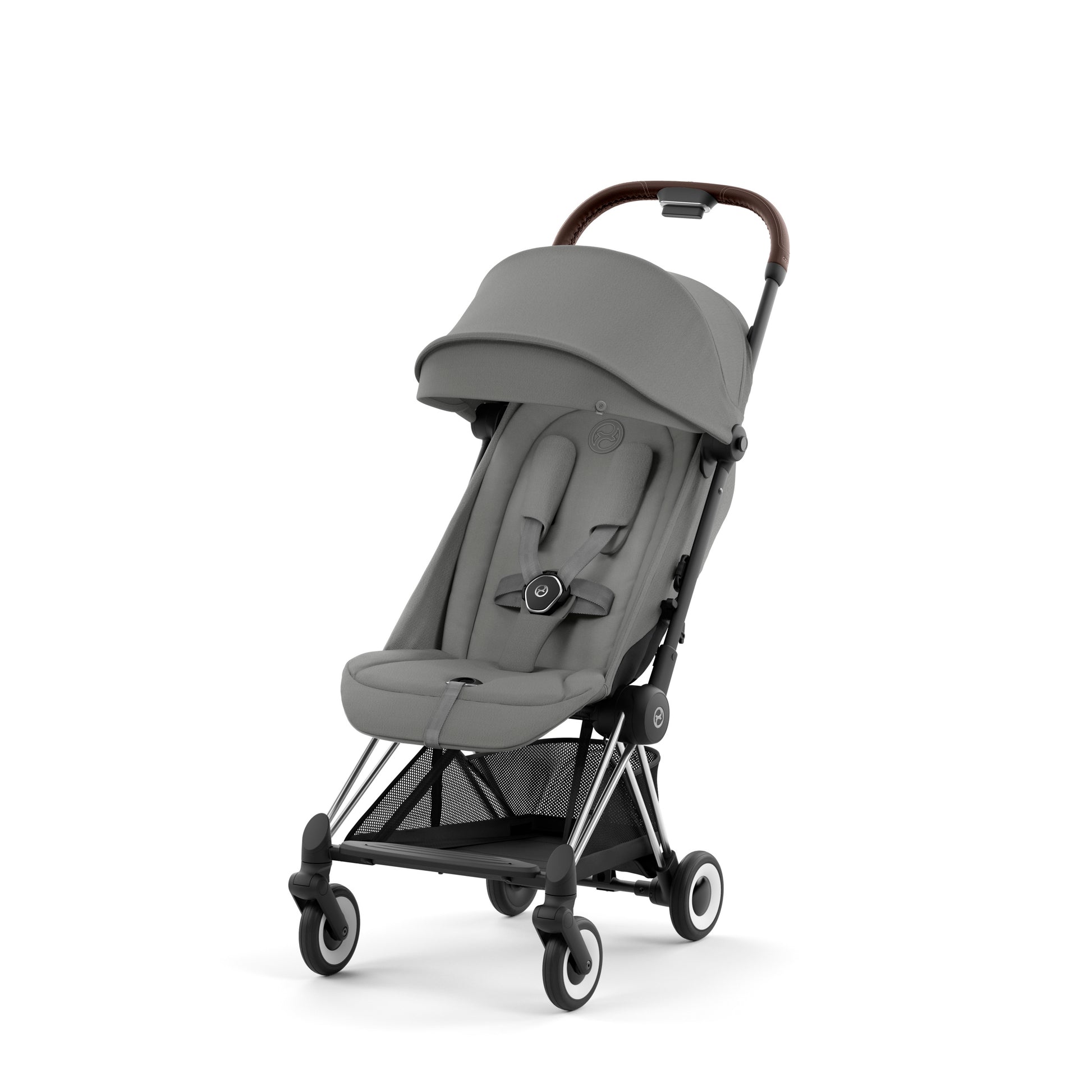 cybex compatible stroller Cybex Coya Lightweight Stroller-Chrome Frame with Mirage Grey Seat – idealbaby