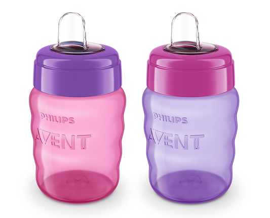 Avent My Easy Sippy Cup 9oz, paquete de 2 - rosa y morado