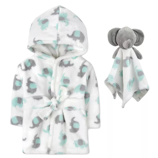 Baby Essentials Elephant Bathrobe & Elephant Snuggle Toy