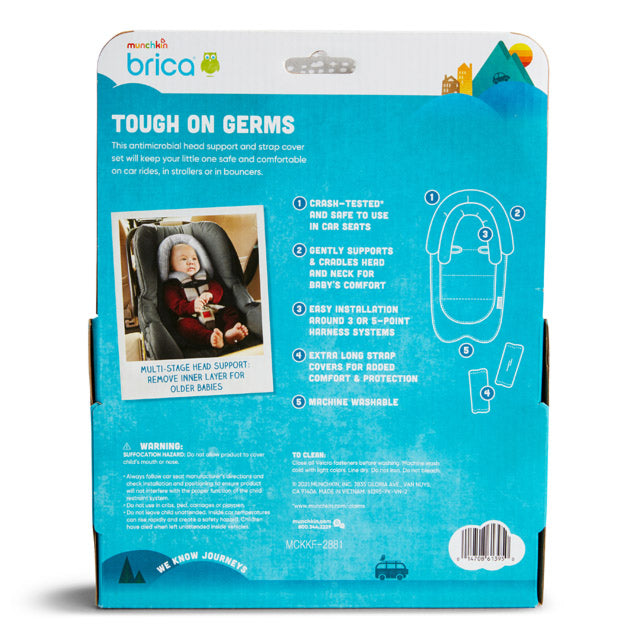 Suporte e tiras antimicrobianas para cabeça Brica® XtraGuard™