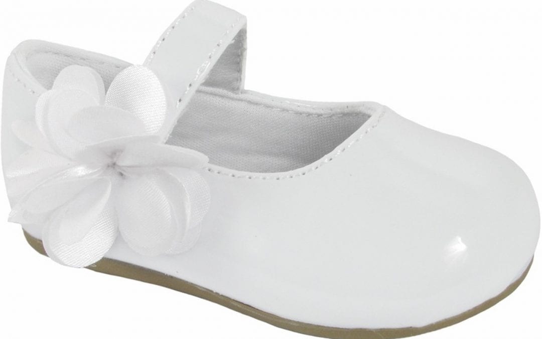 Baby Deer Patent White Mary Jean Dress Flat Shoes