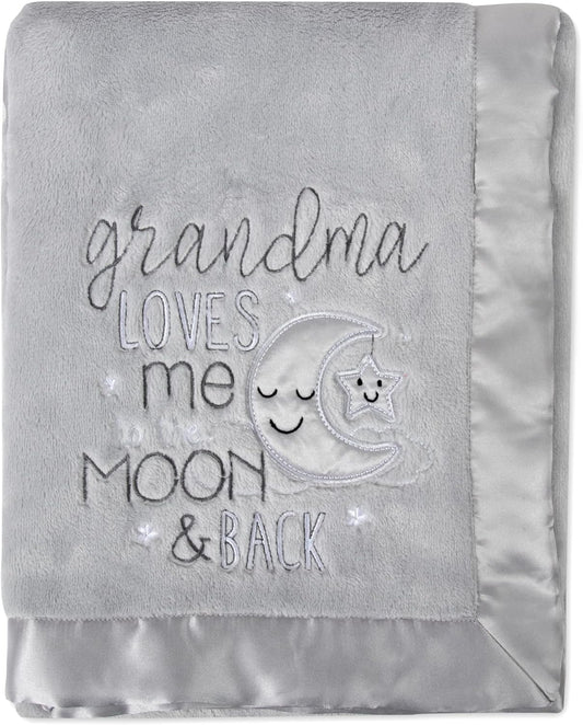 Manta polar Baby Essentials Grandma Love, color gris