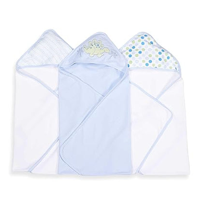 Spasilk Hooded Towels 3PK - Blue Dino