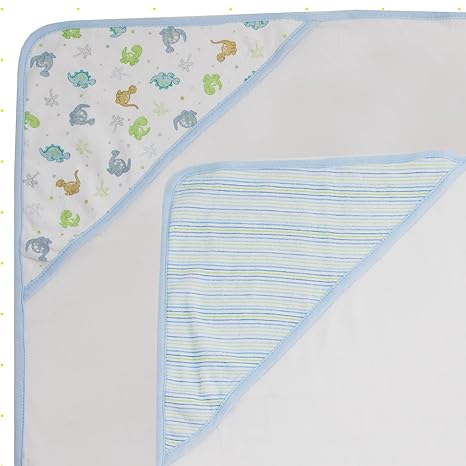 Spasilk Hooded Towels 3PK - Blue Dino