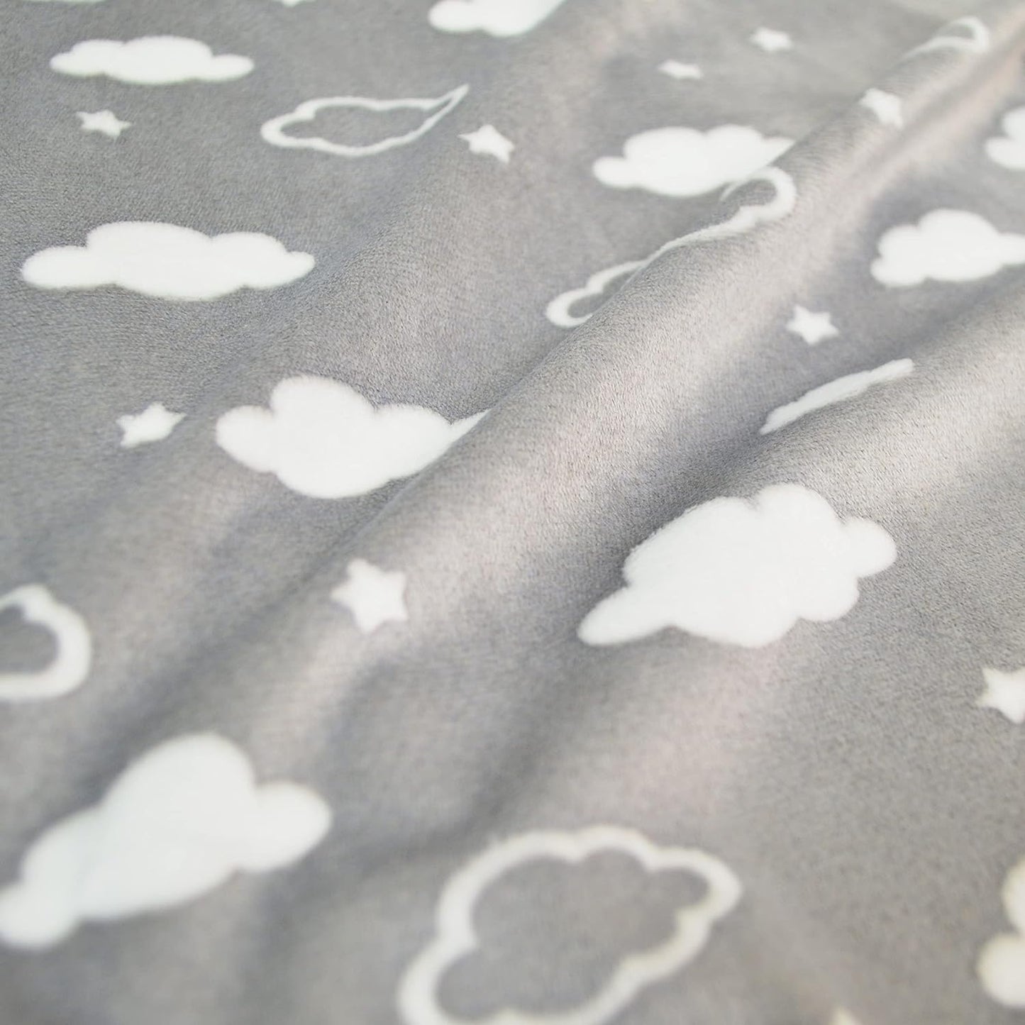 Lençóis de chenille macios American Baby 3D Heavenly - Nuvem Cinza