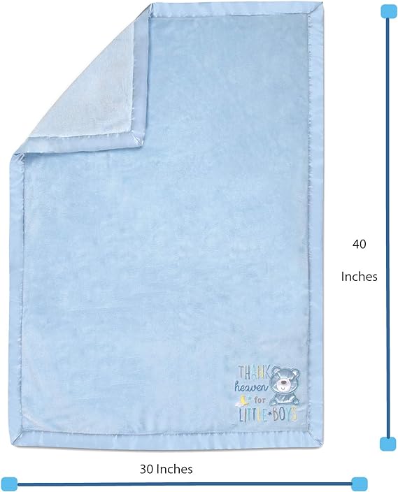 Baby Essentials Elephant Love Fleece Blanket - Blue