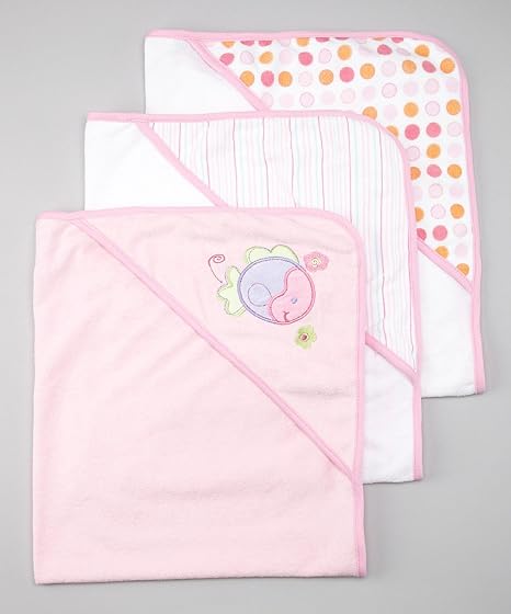 Spasilk Hooded Towels 3PK - Pink Fish