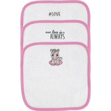 Precious Moments Washcloth 3-Pack - Pink Unicorn