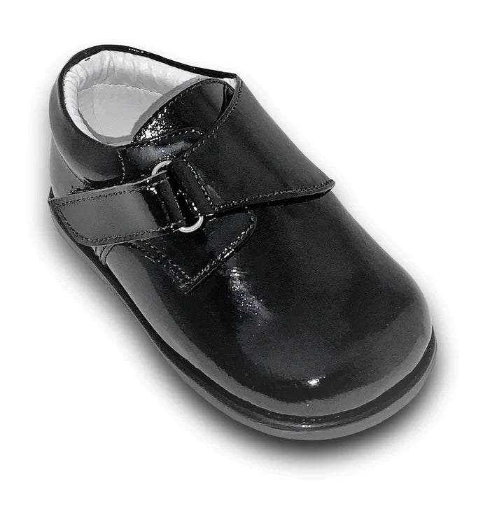 Karela Kids Sapatos de couro menino, preto envernizado