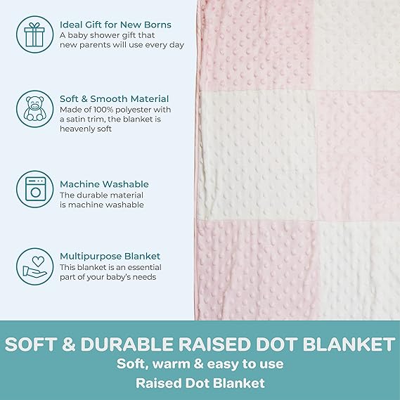 Spasilk Raised Dot Blanket - Pink