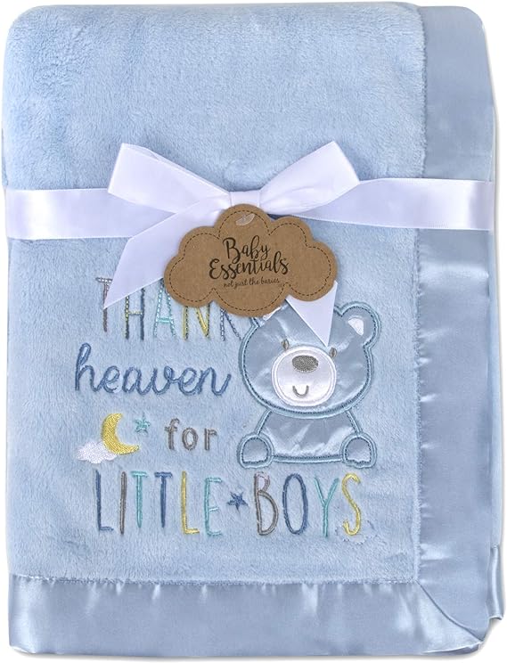 Baby Essentials Elephant Love Fleece Blanket - Blue