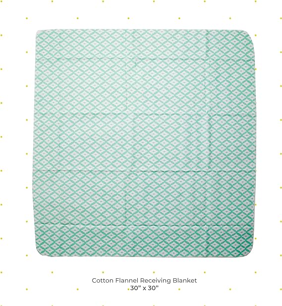 Spasilk 4 Pack Flannel Receiving Blankets - Green Dots