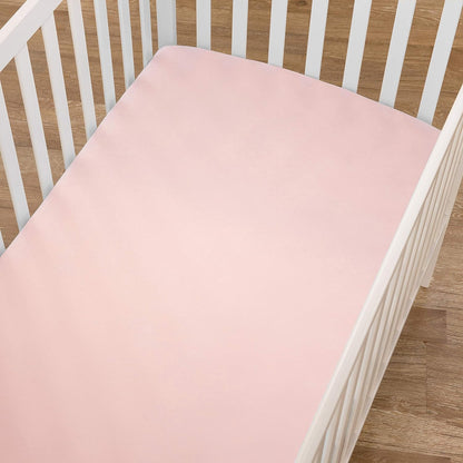 Lençol de berço americano de algodão percal para bebês - rosa