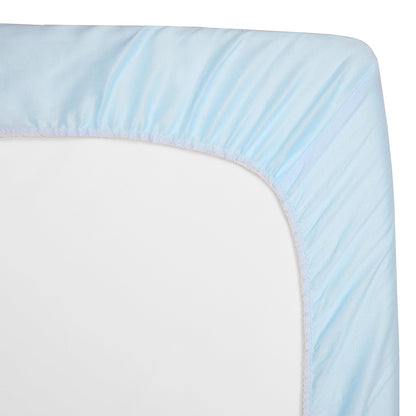Sábana ajustable para cuna de percal de algodón American Baby - Azul