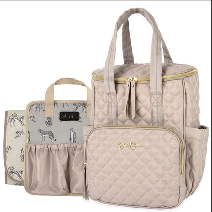 Jessica Simpson 3 Pieces Quilted Diaper Bag Backpack