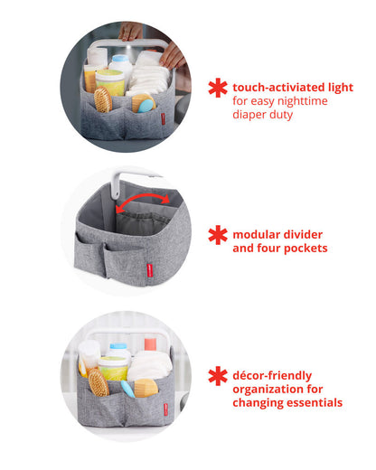 Skip Hop Light-Up Diaper Caddy - Grey