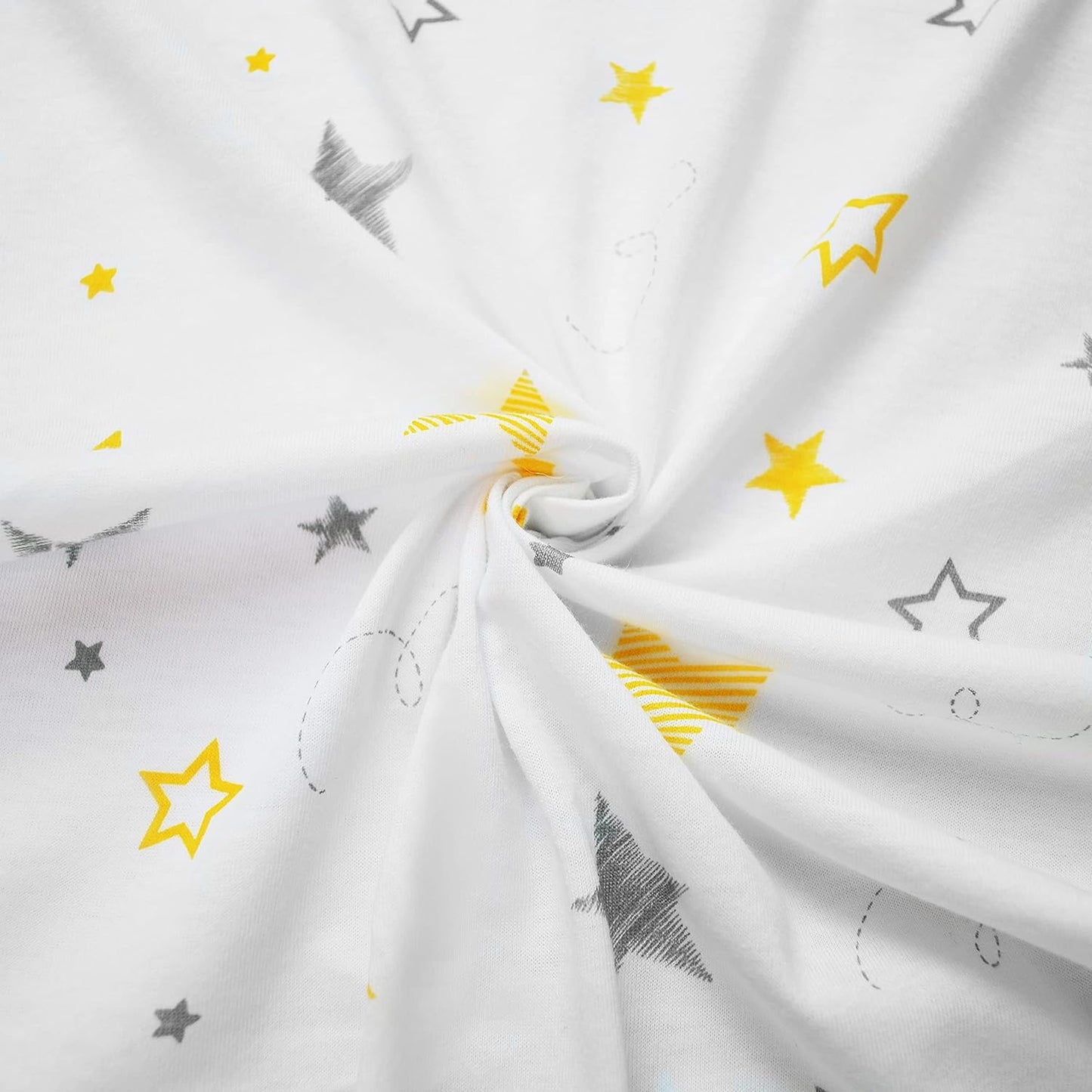 American Baby Printed Jersey Crib Sheets - Yellow Stars