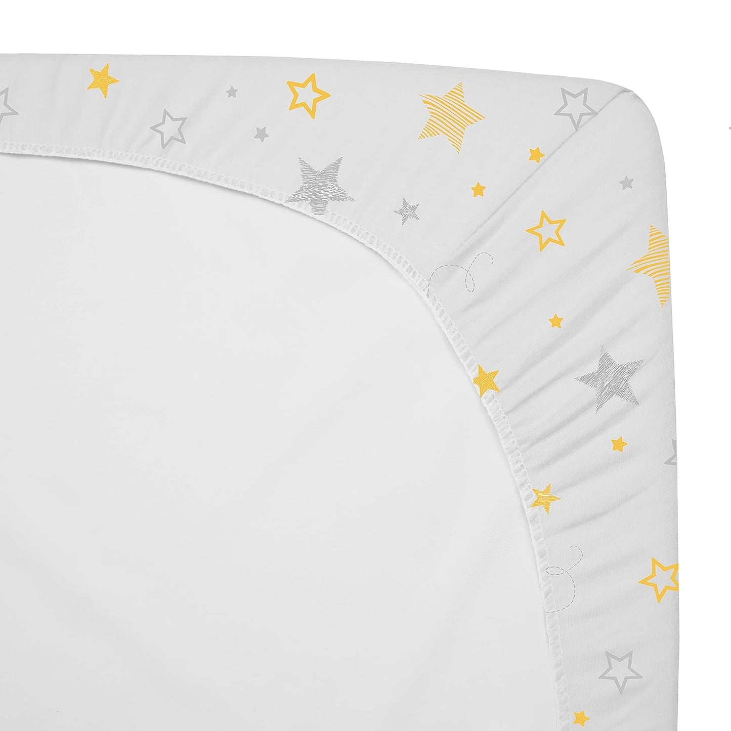 American Baby Printed Jersey Crib Sheets - Yellow Stars