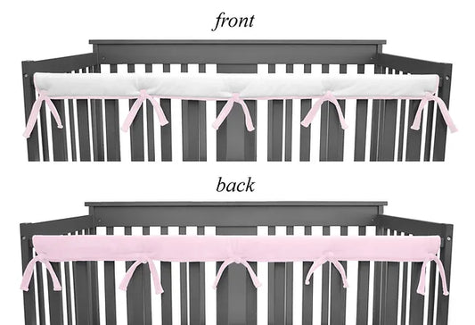 American Baby Crib Cover for Long Rail  - White/Pink