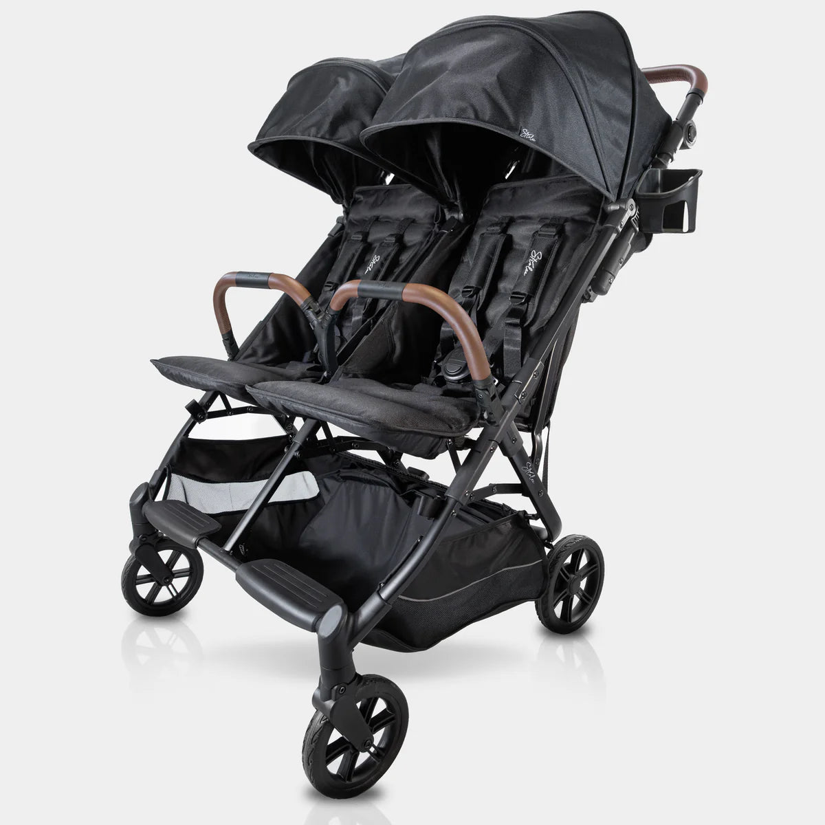 Black double stroller  Black