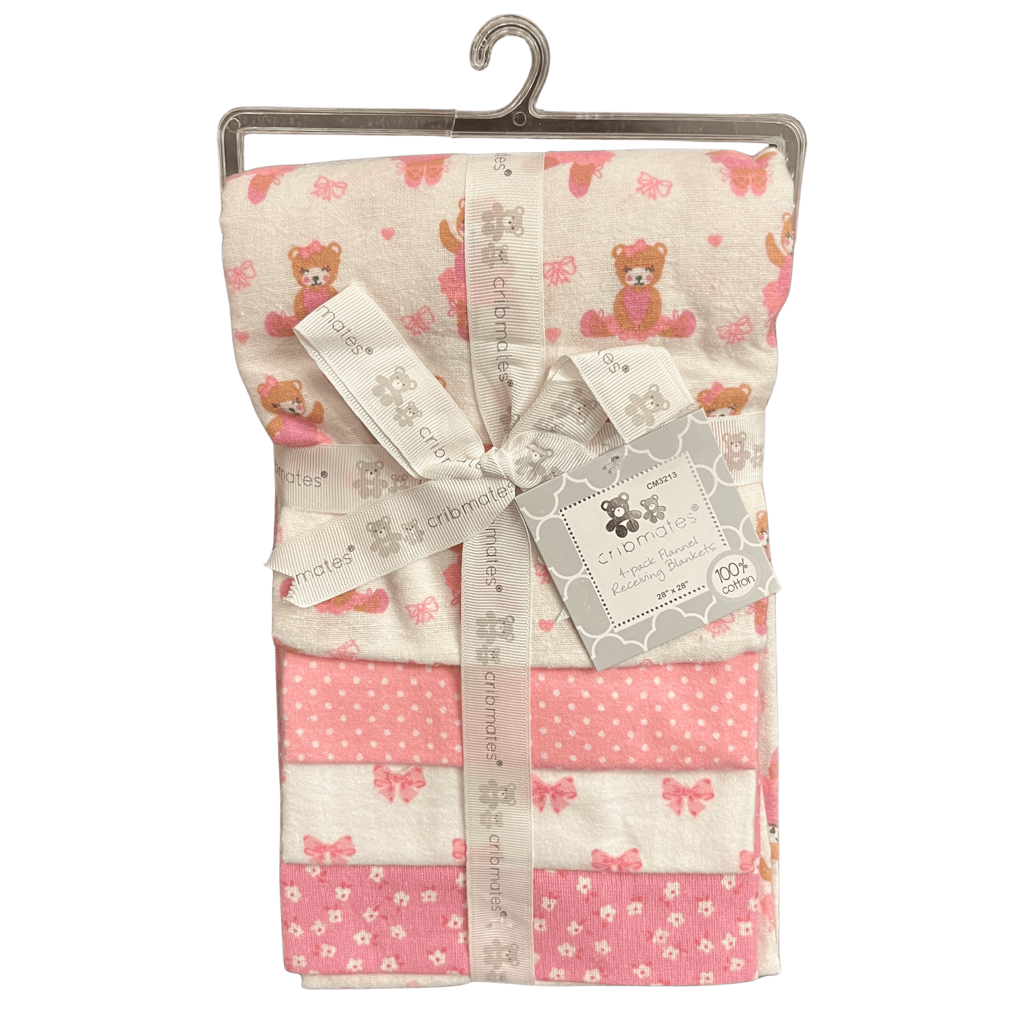 Crib Mates 4-Pack Flannel Receiving Blanket