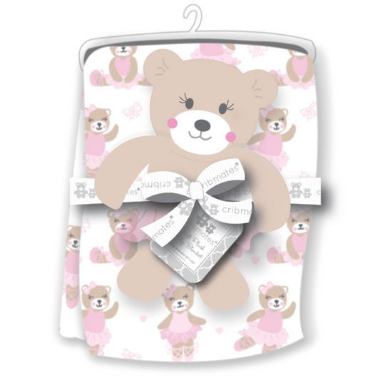 Cribmates Bear Soft Plush Blanket and Blankie Pal Set