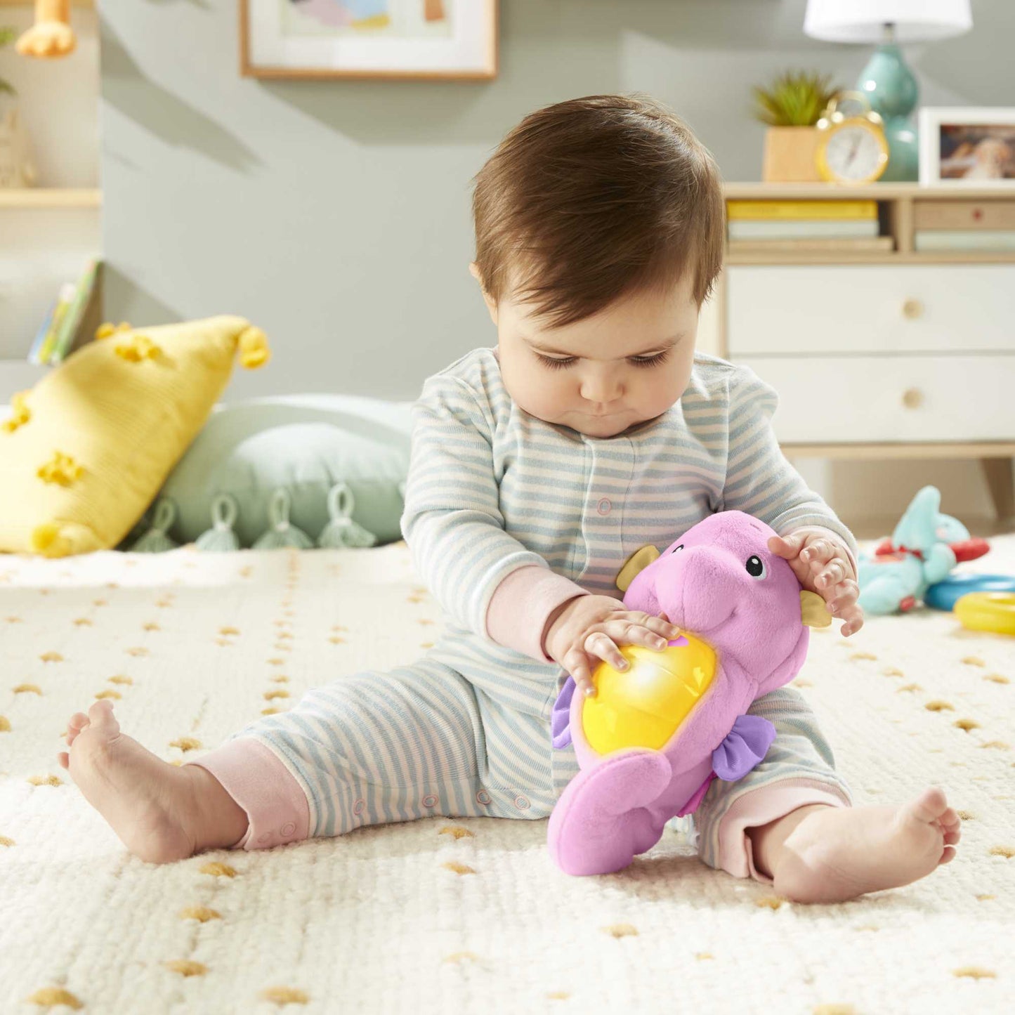 Fisher Price Soothe &amp; Glow Caballito de mar, rosa