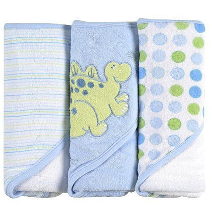 Spasilk Hooded Towels 3PK - Blue Dino