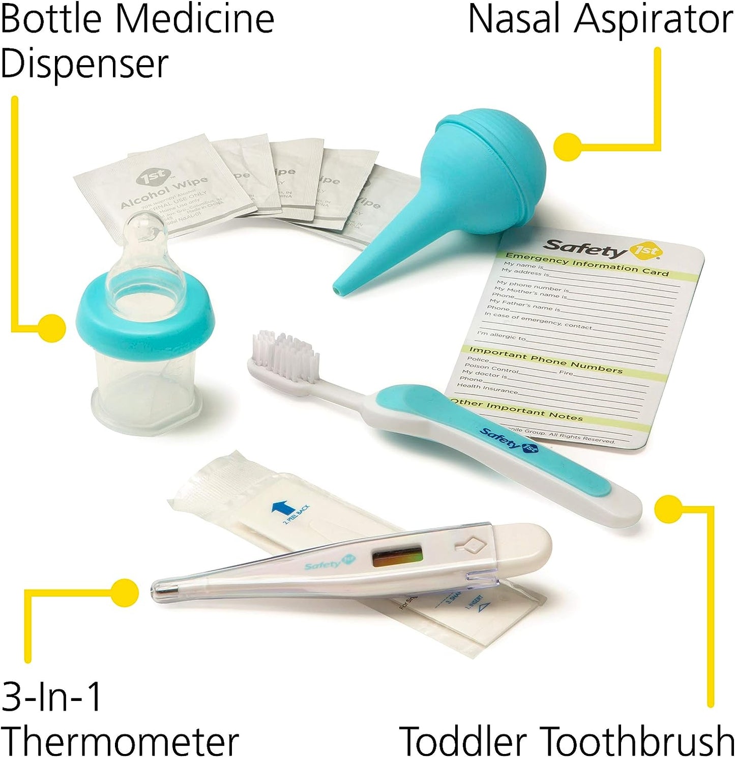 Safety 1st Deluxe 25-Piece Baby Healthcare and Grooming Kit - White & Blue