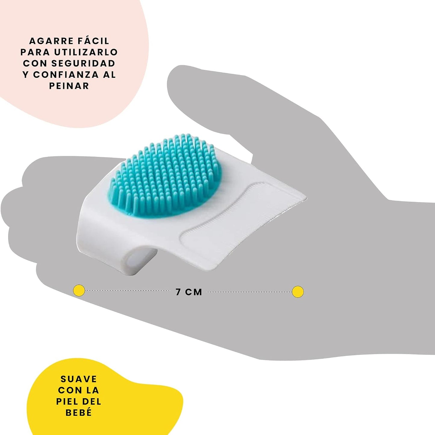 Safety 1st Cradle Cap Brush and Comb - White & Blue