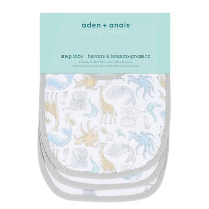 Aden & Anais Essentials Cotton Muslin Snap Bibs 3 Pack