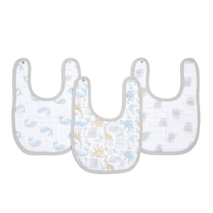 Aden & Anais Essentials Cotton Muslin Snap Bibs 3 Pack