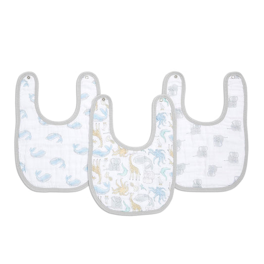 Aden & Anais Essentials Cotton Muslin Snap Bibs 3 Pack