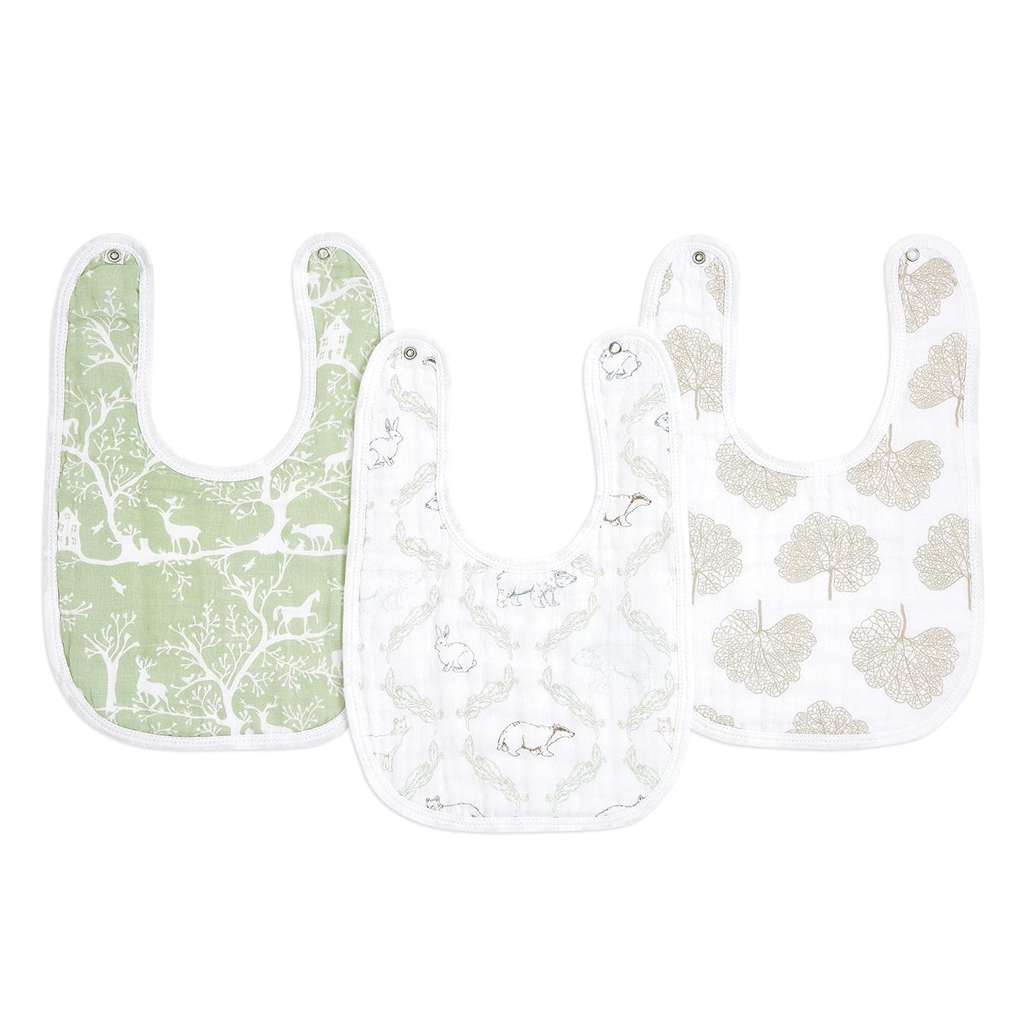 Aden & Anais Essentials Cotton Muslin Snap Bibs 3 Pack