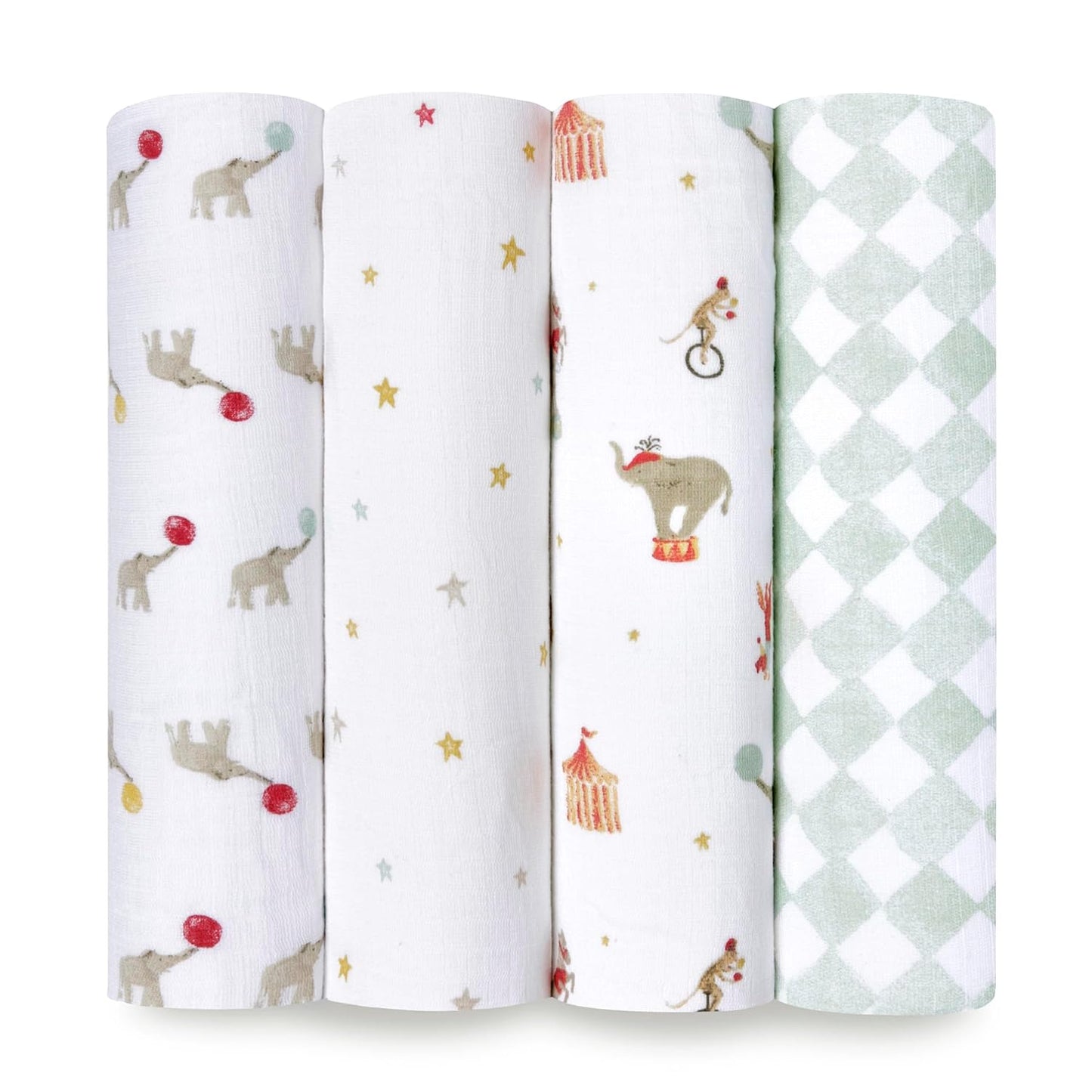 Aden & Anais Essentials Classic Muslin Swaddle Blanket, 4 Pack