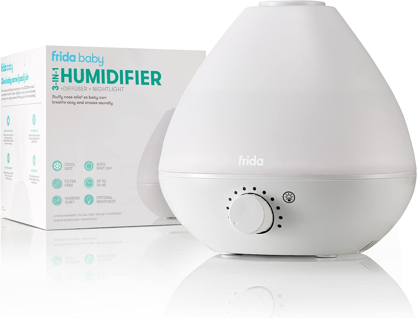 Fridababy 3-in-1 Humidifer with Diffuser & Nightlight - White