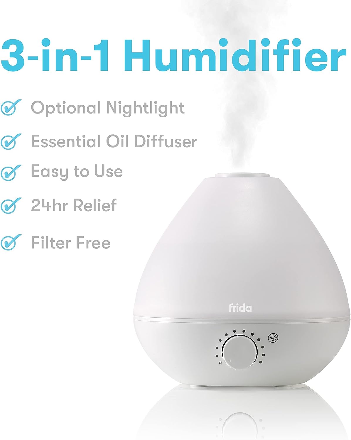 Fridababy 3-in-1 Humidifer with Diffuser & Nightlight - White