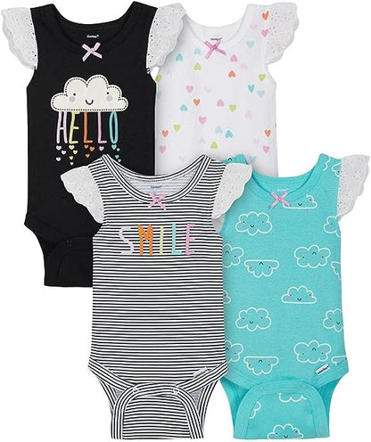 Gerber Clouds 4 pacotes sem mangas Onesies® menina