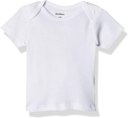 Gerber Camisa sin mangas de manga corta, paquete de 3, blanco