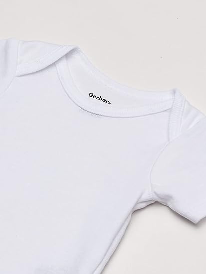 Gerber Camisa sin mangas de manga corta, paquete de 3, blanco