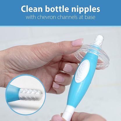 Dr. Brown's Soft Touch No Scratch Baby Bottle Cleaning Brush Nipple Cleaner with Stand and Storage Clip