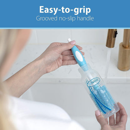 Dr. Brown's Soft Touch No Scratch Baby Bottle Cleaning Brush Nipple Cleaner with Stand and Storage Clip