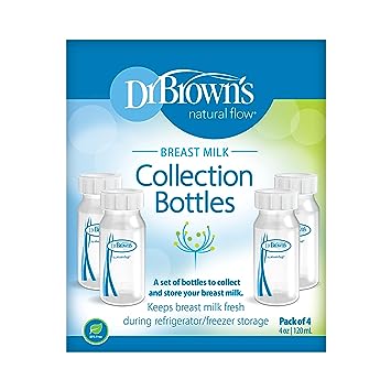 Dr. Brown's Botellas de recolección de leche materna, paquete de 4 