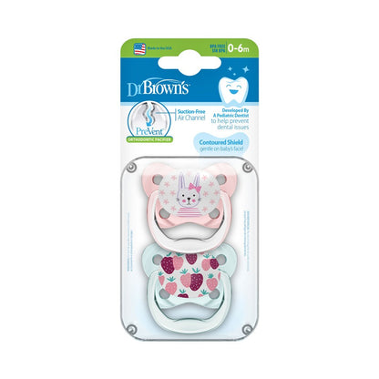 Dr. Brown’s® Prevent™ Contoured Pacifiers 0-6M, 2-Pack