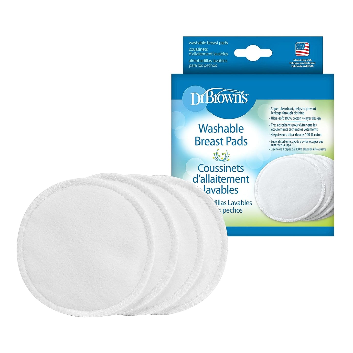 Dr. Brown's Washable Breast Pads 4-Pack