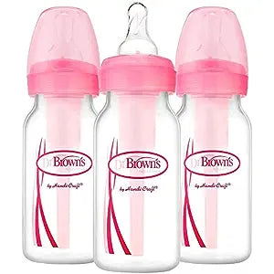 Dr. Brown's Natural Flow 3-Pack 4oz Reduce Colic Printed Bottle - Pink